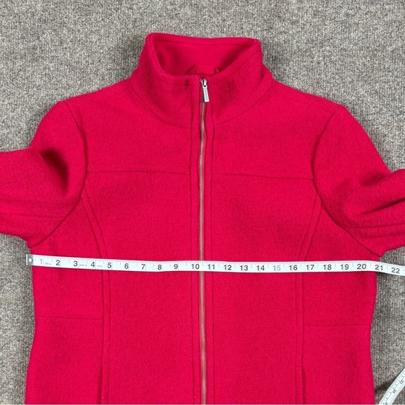 Lands End Fuchsia Pink Full Zip Wool Blend Jacket Women’s 12P Stand Collar Coat - Picture 13 of 14